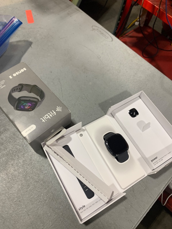 Photo 1 of Fitbit Sense 2 Advanced Health and Fitness Smartwatch with Tools to Manage Stress and Sleep, ECG App, SpO2, 24/7 Heart Rate and GPS, Shadow Grey/Graphite, One Size (S & L Bands Included)