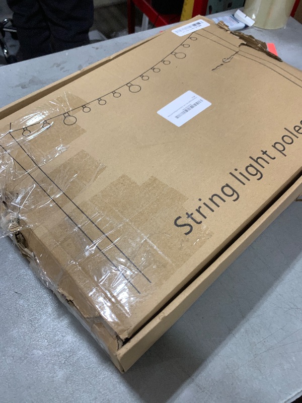 Photo 1 of AHRLHR 6 Pack String Light Poles, Outdoor String Light Pole 10 ft Forked Metal Light Pole with Adjustable Outdoor Light Stand, Deck, Backyard, Garden, Wedding, Rustproof and Sturdy with Hooks.