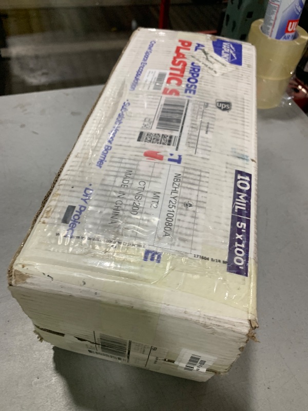 Photo 1 of 10 Mil Black Plastic Sheeting 5x100 FT – UV Protection Poly Sheeting Polyethylene Film, Black Plastic Rolls for Garden, Crawl Space Vapor Barrier, Construction, Landscaping, Weed, Moisture Control