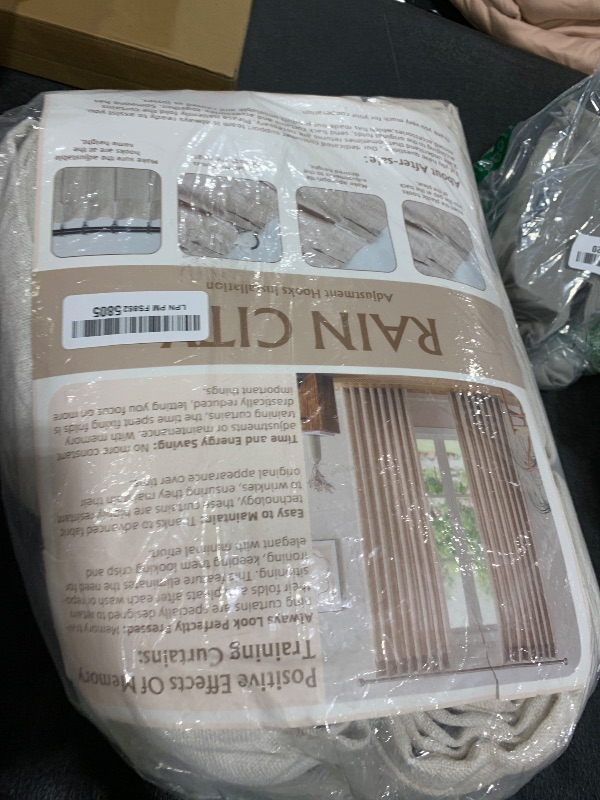 Photo 1 of Natural Pinch Pleated Curtains 90 Inches Long Set of 2, Linen Drapes Back Tab with Hooks,Light Filtering Window Curtain Panels for Living Room 70 Width 90 Length