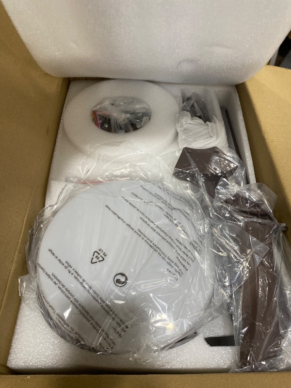 Photo 1 of ZMISHIBO 42 Inch Ceiling Fan with Light, App&Remote Control, Flush Mount Low Profile, Dimmable 20W LED Light, Quiet Reversible Motor for Bedroom, Living Room, Apartment, Brown