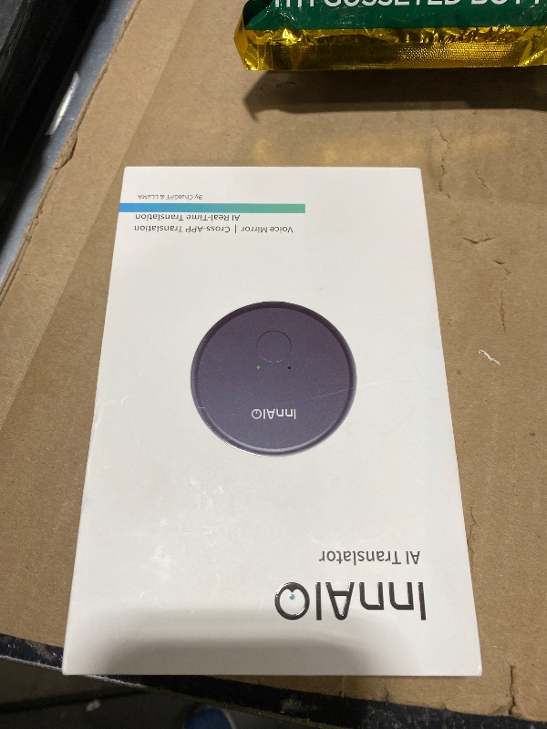 Photo 1 of InnAIO AI Language Translator Device with Voice Cloning, GPT-Powered Real-Time Translation, 140+ Languages, Meeting Minutes and Photo Translation, Ultra-Fast Accuracy for Business/Travel - Black
