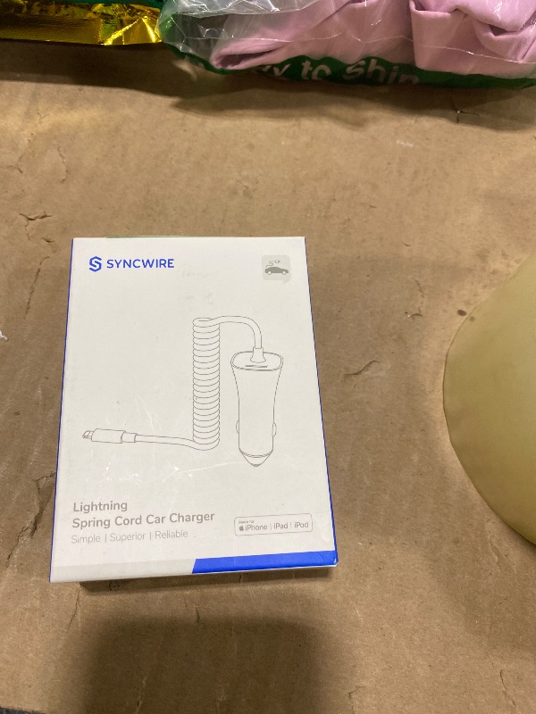 Photo 1 of [Apple MFi Certified] Syncwire iPhone Car Charger 32W Super Fast Car Phone Charger Cigarette Lighter USB Car Adapter with Build-in 5FT Coiled Lightning Cable for Apple iPhone 14/13/12/11/XR/Max, iPad