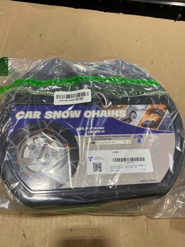 Photo 1 of Snow-Chains Auto Fixing 1 Min Quick Fit Easy Installation Tire-Chains, Portable Reusable Universal Emergency Tire Traction Chain for Passenger Car, Pickup Trucks and SUV - Set of 2 (HKN-120)
