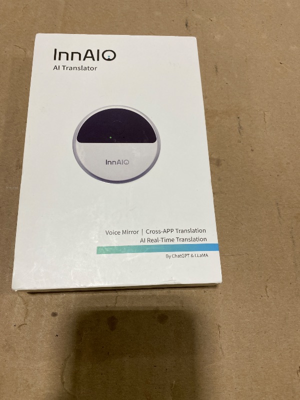 Photo 1 of InnAIO AI Voice Translator Device T10, Real-Time Two-Way Translation with Voice Cloning, GPT-Powered Accuracy, 140+ Languages, App Integration for Whatsapp/Video Calls, for Travel/Business/Lectures