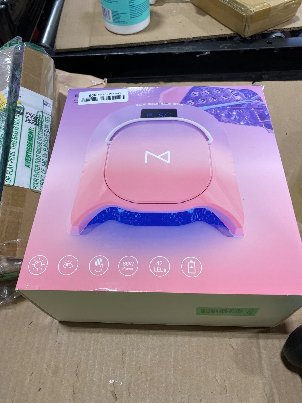 Photo 1 of M - GlowPro Professional Hybrid 86W Wireless Rechargeable UV LED Nail Curing Lamp Cordless Nail Dryer for Gel Nails, Manicure, Pedicure (Ombre Purple)