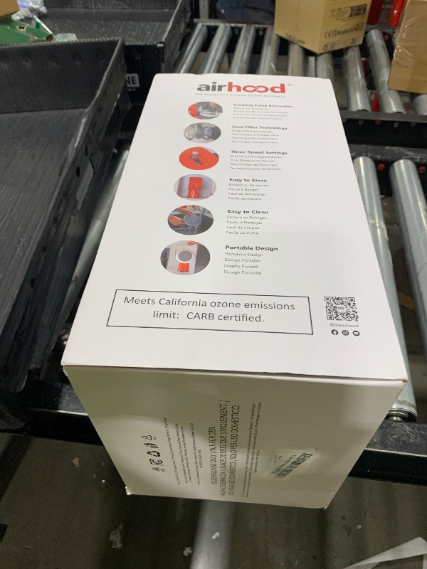 Photo 1 of AirHood Wired Range Hood | Portable Kitchen Exhaust Fan with 2 Activated Charcoal Air Filter & Stainless-steel Oil Filter | Easy to Clean - Ideal for Indoor Cooktop Use (Space Black)