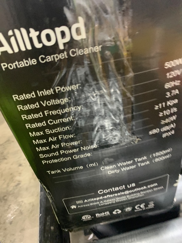 Photo 1 of Ailltopd 15Kpa Portable Carpet and Upholstery Cleaner Machine