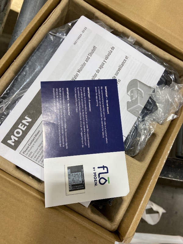 Photo 1 of Moen Flo Smart Water Monitor and Automatic Shutoff Sensor, Wi-Fi Connected Water Leak Detector for 1-Inch Diameter Pipe, 900-006