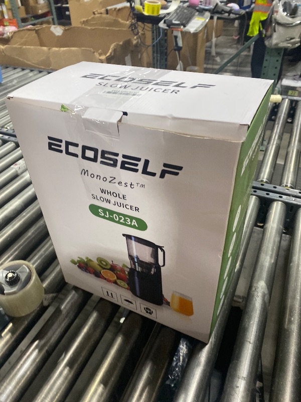 Photo 1 of ECOSELF Cold Press Juicer - 5.3" Large Mouth Feed Chute with Self Feeding & Hands-Free Design - Juicer Machines for Fruit & Leafy Greens - Juice Extractor Machine Easy to Clean & Assemble - With Brush