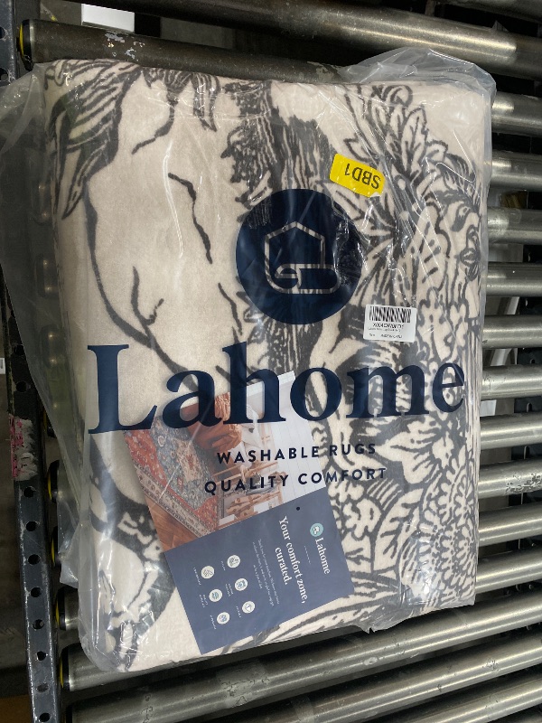 Photo 1 of Lahome Living Room Rug 8x10, Classic Black Toile Vintage Botanical Washable Area Rug for Bedroom, Soft Large Non-Slip Unique Jungle Animal Print Carpet with Tigers and Lions for Aesthetic Decor