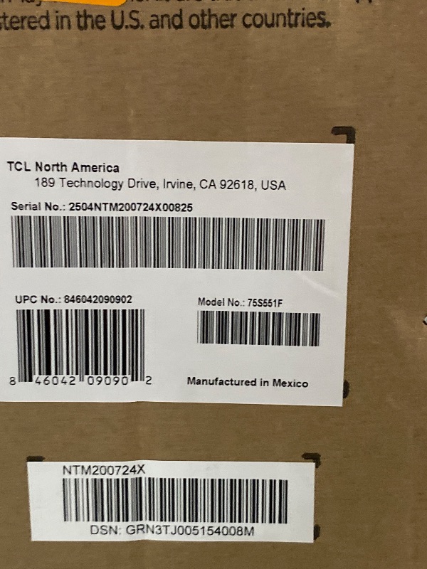 Photo 1 of TCL 75-Inch Class S5 UHD 4K LED Smart TV with Fire TV (75S551F, 2024 Model), Dolby Vision and Atmos, HDR PRO+, Alexa Built-in with Voice Remote, Apple AirPlay 2 Compatibility, Streaming Television