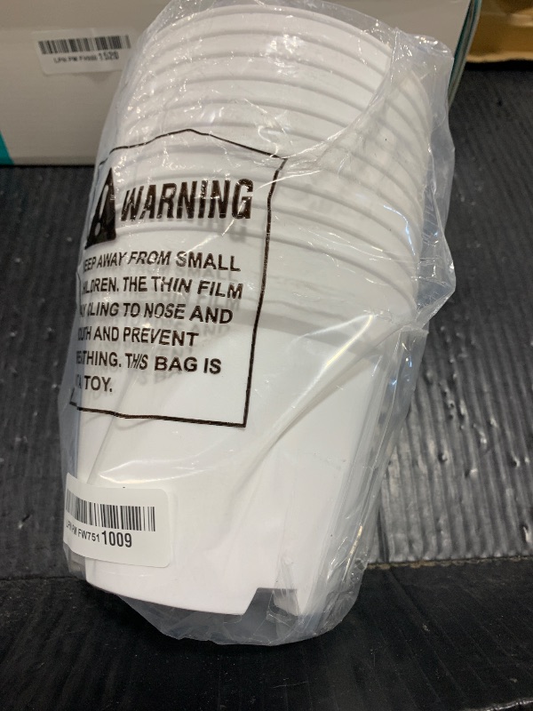 Photo 1 of 10 Pack 6 Inch Plant Pots with Drainage and Saucers, White Plastic Flower Pots for Indoor and Outdoor Plants, Stackable Nursery Planters for Houseplants and Herbs, White