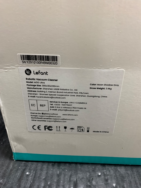 Photo 1 of Lefant M310 Ultra Robot Vacuum and Mop, 6000Pa Suction-Slim Robotic Cleaner with ToF LiDAR Navigation, Accurate Obstacle Avoidance, WiFi/App/Alexa Control, 170min Runtime, for Pet Hair and Home
