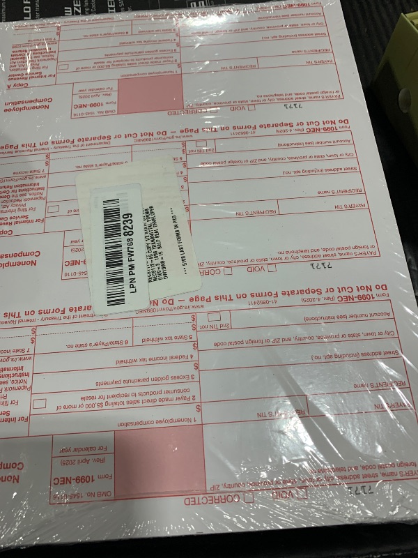 Photo 1 of 1099 NEC Tax Forms 2025 with Envelopes, 4 Part 15 Pack Tax Forms Kit and 15 Self-Seal Envelopes –Great for QuickBooks and Accounting Software, Value Pack for Business - Made in The USA - 15-Pack
