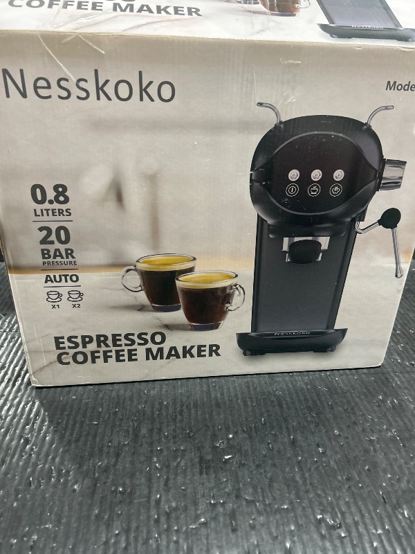 Photo 1 of Nesskoko Espresso Machine with Steam Milk Frother Semi Automatic 20 Bar Compact Red with Toggle Switch for home Cafetera Espresso, Latte, Cappuccino, Americano, Macchiato