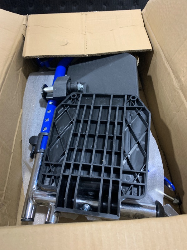 Photo 1 of Universal Wheelchair Footrest with Adjustable Height & Extendable Foot Plate -Comfort Foam Cushion, Foldable Design for Transport/Standard Chairs, Tool-Free Assembly (Blue, LK3JELR & T94 Compatible)