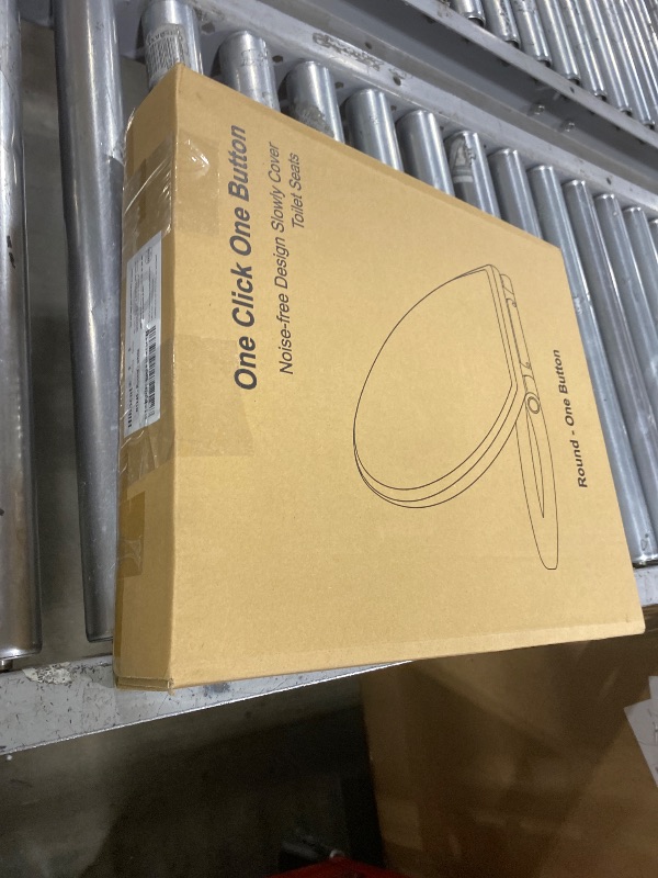 Photo 1 of Hibbent Premium Round Toilet Seat with Cover Quiet Close, One-Click to Quick Release, Easy Installation Non-Slip Seat Bumpers, Slow Close Toilet Seat and Cover, Easy Cleaning-White Color