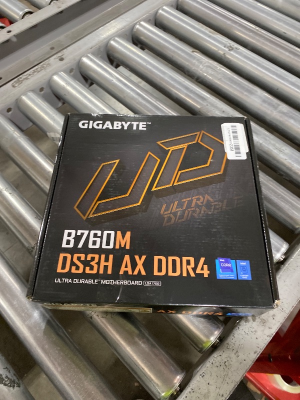 Photo 1 of GIGABYTE B760M DS3H AX DDR4 Intel LGA 1700 mATX Motherboard, Support Intel Core 14th/13th/12th Gen, DDR4, 6+2+1 Power Phase, 2X M.2, PCIe 4.0, USB-C, WIFI6E, 2.5GbE LAN, Q-Flash Plus, PCIe EZ-Latch