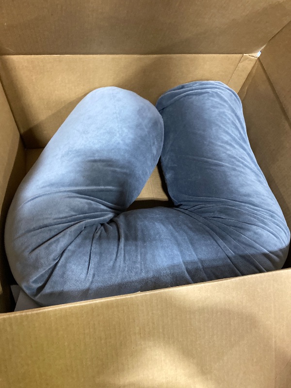 View 3 of 1 MIDDLE ONE Body Pillow for Adults, Bolster Pillow with Removable Velvet Cover, Long Round Pillow for Bed, 60 x 7.87 Inches, Grey