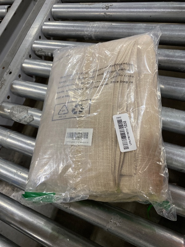 Photo 1 of LAMIT 96 inch Linen Curtains for Bedoom, Light Filtering Semi Sheer Panels Back Tab and Rod Pocket Floor to Ceiling Curtains for Living Room, 2 Panels Set, Linen, 52 x 96 Inch