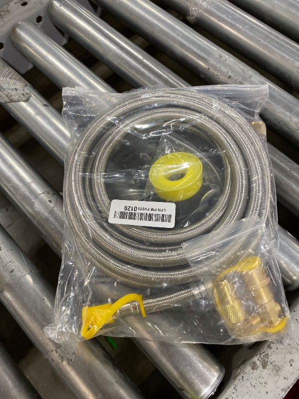 Photo 1 of 12FT Propane Quick Connect Hose for RV to Gas Grill, RV Quick Connect Propane Hose to RV 1/4" Female Quick Disconnect, Quick Disconnect Propane Hose with Elbow Adapter for Blackstone 17"/22" Griddle