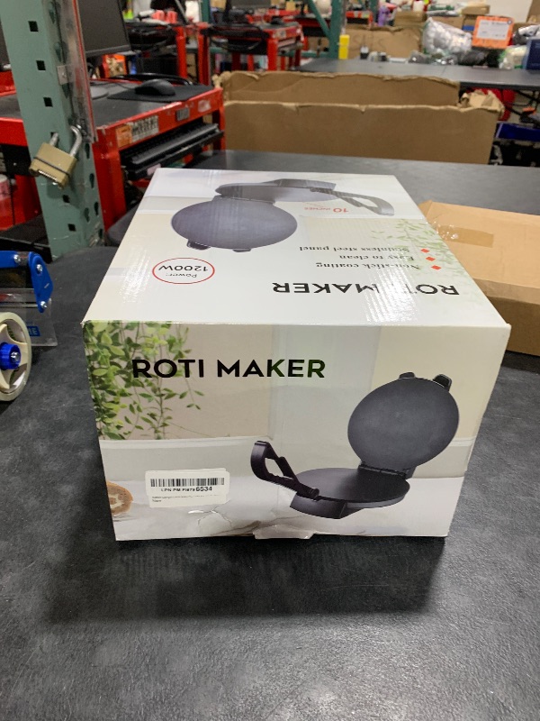 Photo 1 of 10inch Compact Roti Maker Machine, Electric Tortilla Maker with FREE Roti Warmer and Comfortable Handle, Electric Tortilla Press to make Roti, Chapati, Tortilla, Tortillera AC 110V 50/60Hz 1200W