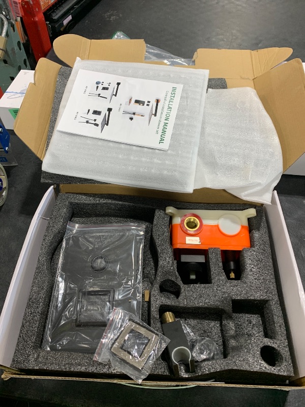 Photo 1 of LCEVCGK Shower Faucet Set Complete Matte Black Shower System with 10 inch Square Rainfall Shower Head 3-Function Handheld Shower Waterfall Bathtub Spout Rain Shower Combo Set Bathroom Wall Mounted