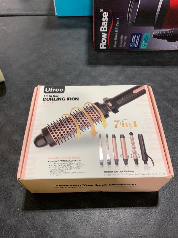 Photo 1 of Ufree 7-in-1 Curling Iron Set with Interchangeable Ceramic Barrels, Curling Wand Set with Thermal Brush, Hair Straightener and Wand Curling Iron, Versatile Styling Hair Curlers Set, Gifts for Women