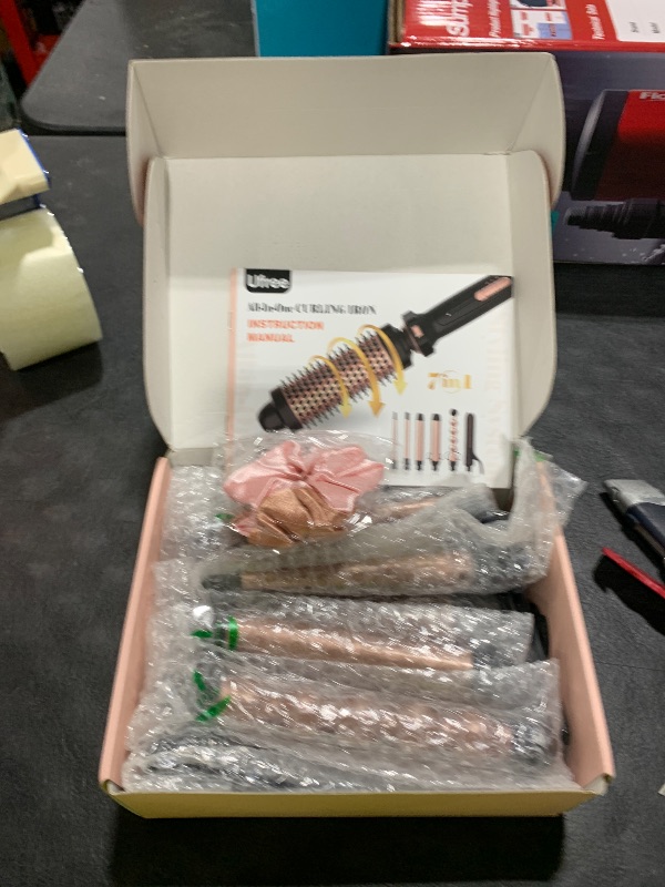 Photo 1 of Ufree 7-in-1 Curling Iron Set with Interchangeable Ceramic Barrels, Curling Wand Set with Thermal Brush, Hair Straightener and Wand Curling Iron, Versatile Styling Hair Curlers Set, Gifts for Women