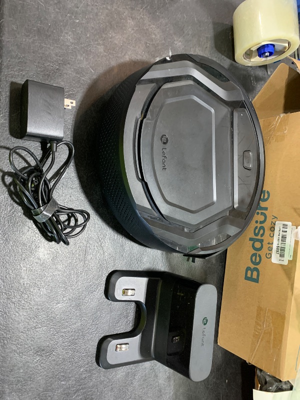 Photo 1 of Lefant Robot Vacuum Cleaner, 120 Mins Runtime, Compact Design, Low Noise, Powerful Suction, Wi-Fi/App/Voice Control, Self-Charging, Scheduled Cleaning, Ideal for Pet Hair and Hard Floors, M210 Black