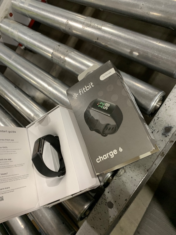 Photo 1 of Fitbit Charge 6 Fitness Tracker with Google apps, Heart Rate on Exercise Equipment, 6-Months Premium Membership Included, GPS, Health Tools and More, Obsidian/Black, One Size (S & L Bands Included)