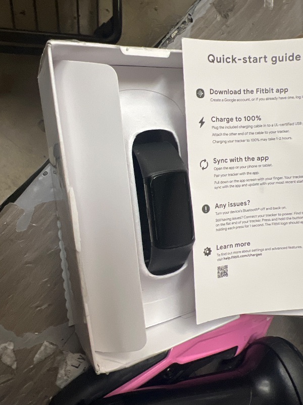 Photo 1 of Fitbit Charge 6 Fitness Tracker with Google apps, Heart Rate on Exercise Equipment, 6-Months Premium Membership Included, GPS, Health Tools and More, Obsidian/Black, One Size (S & L Bands Included)