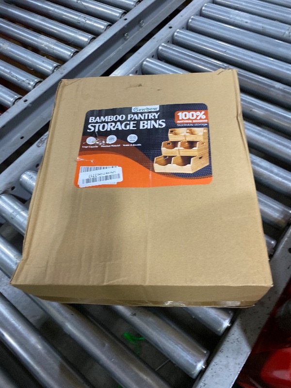 Photo 1 of [Upgraded] 3-tier Stackable Bamboo Pantry Storage Bins, Potato and Onion Storage Baskets with Handles, Removable Divider, Pantry Organizer Holder for Kitchen, Office, Cabinet, Fruit Storage