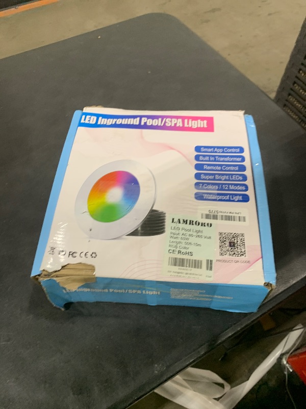 Photo 1 of Pool Lights for Inground Pool, 60W 10 Inch LED Inground Pool Light with Controller, Remote and APP Control for Wet Niche, Color Changing Underwater Swimming Pool Lights with 50 Foot Cord