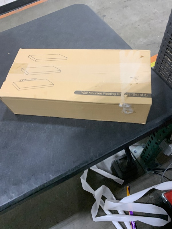 Photo 1 of BAYKA White Floating Shelves for Wall – Rustic Wood Wall Shelves with Metal Brackets for Bathroom, Bedroom, Kitchen, or Living Room Decor Organization – Set of 3, Sturdy Storage with 22lb Capacity