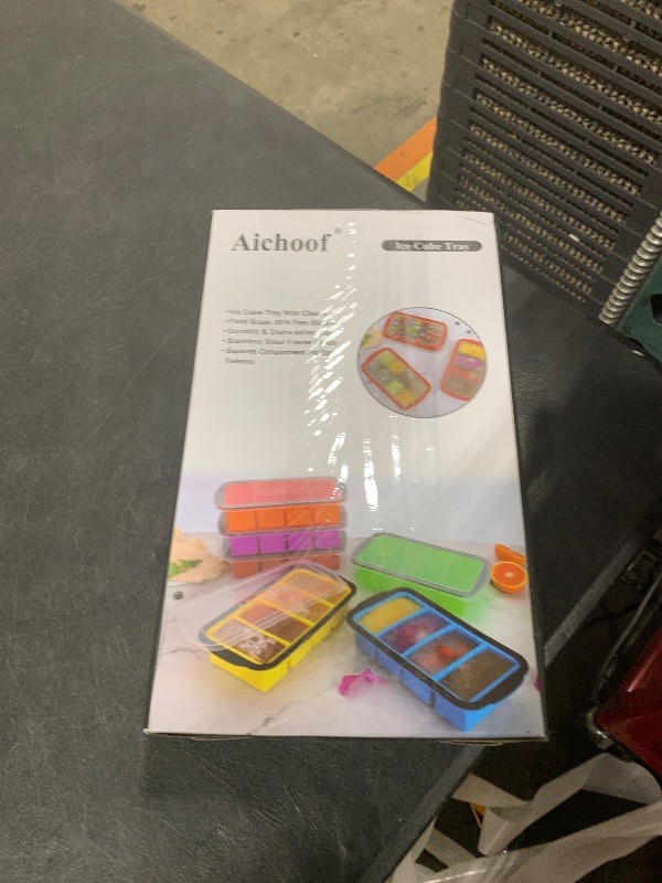 Photo 1 of 1 Cup Extra Large Silicone Ice Cube Freezing Trays with Silicone lid for saving food, Silicone Freezer Container Molds Soup Saver Trays -makes four great portions 1cup Cube(2 PACK, Rose)