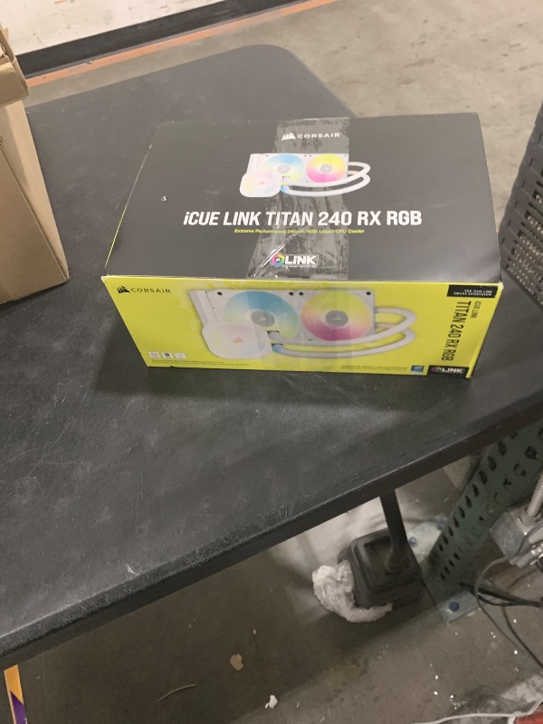 Photo 1 of CORSAIR iCUE Link Titan 240 RX RGB Liquid CPU Cooler – 240mm AIO – Low-Noise – FlowDrive Cooling Engine – Intel LGA 1851/1700, AMD AM5/AM4 – 2X RX120 RGB Fans – iCUE Link System Hub Included – White