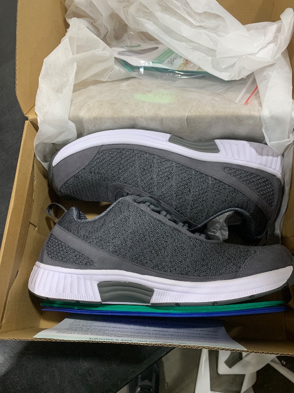 Photo 1 of Orthofeet Men's Orthopedic Lava Stretch Breathable Walking Sneaker, Dark Grey, Size 10 Wide