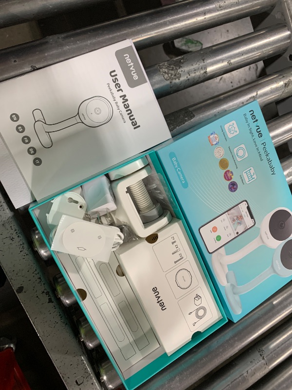 Photo 1 of NETVUE Peekababy Baby Camera with Wireless Audio, Adjustable Crib Mount Monitor, Works via 2.4GHz Wi-Fi for Wide Coverage & Stable Connection, Smart App, Two-Way Talk, No Screen (White)