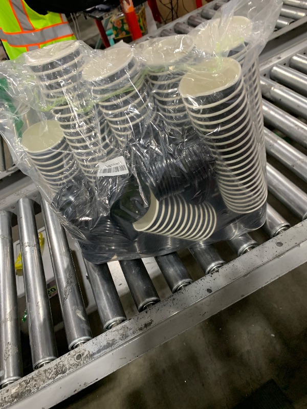 Photo 1 of 100 Pack 8 oz Disposable Coffee Cups with Lids and Straws, To go Insulated Corrugated Thick Paper Coffee Cups for Hot/Cold Beverages, Ripple Wall Cups for Espresso Coffee, Hot Chocolate and Cocoa