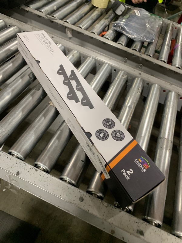 Photo 1 of Linda’s Essentials Stove Gap Covers Stainless Steel (2 Pack), 316 Stainless Steel Stove Gap Covers Heat Resistant Oven Gap Filler Seals Spaces Between Stovetop and Counter (25.4 Inches, Black (Steel))