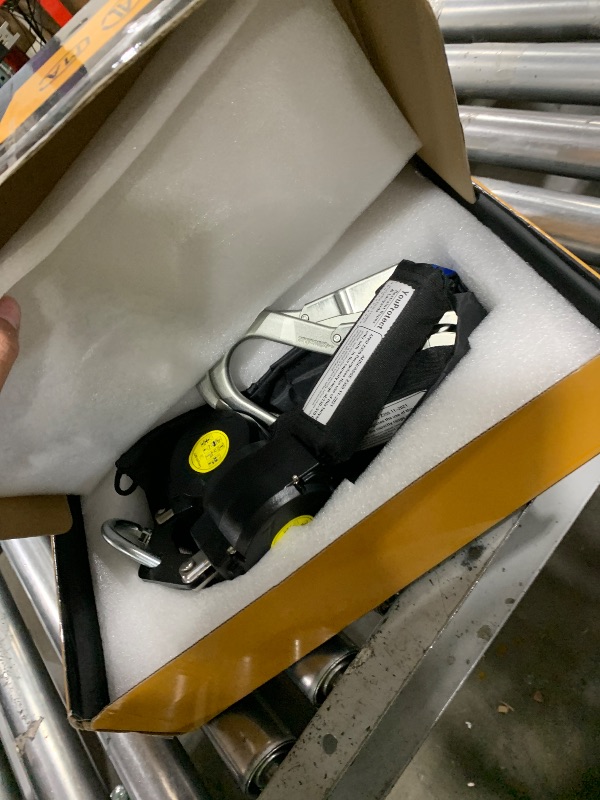 Photo 1 of 6 FT Dual Leg Self-Retracting Lifeline Web Lanyard Retractable, 2.36 inch Gate Opening Twin Steel Locking Hooks, Double Yoyo, Shock Absorber | Fall Protection OSHA & ANSI Compliant SRL