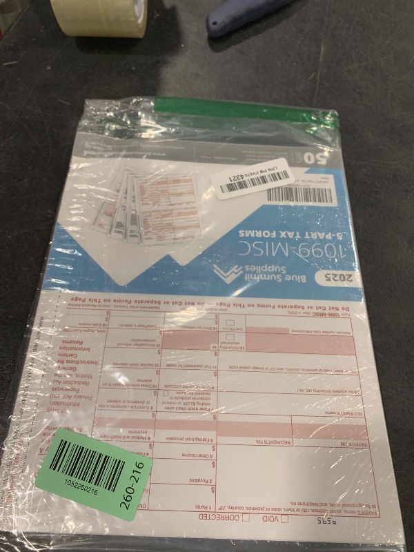 Photo 1 of 1099 MISC Forms 2025, 5 Part Tax Forms Kit, 50 Vendor Kit of Laser Forms, Compatible with QuickBooks and Accounting Software