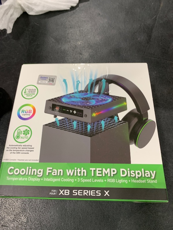 Photo 1 of [LED Display] - Auto Cooling Fan for Xbox Series X with 9 RGB Light Modes, Cooling System Adjustable by Temperature with 4 Gears for Xbox Series X Console,Cooler & Light Switch,Headset Hook,USB Port