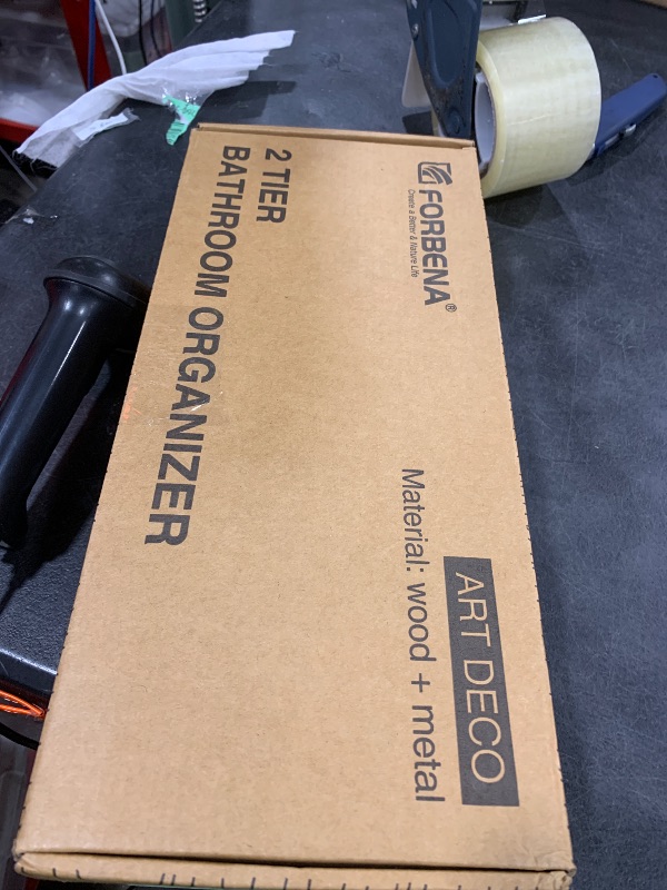 Photo 1 of Forbena White 2 Tier Bathroom Organizer Countertop, Small Counter Top Organizer for Bathroom Decor, Modern Kitchen Counter Shelf for Snack, Vanity Makeup Organizers and Storage Tray for Bedroom