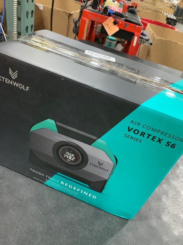 Photo 1 of ETENWOLF VORTEX S6 Tire Inflator Portable Air Compressor for Heavy-duty Vehicles, Cordless Air Pump for Car & Inflatables with 19200 mAh Battery, 100% Duty Cycle & Dual Cylinder Bike Pump, Dark Cyan