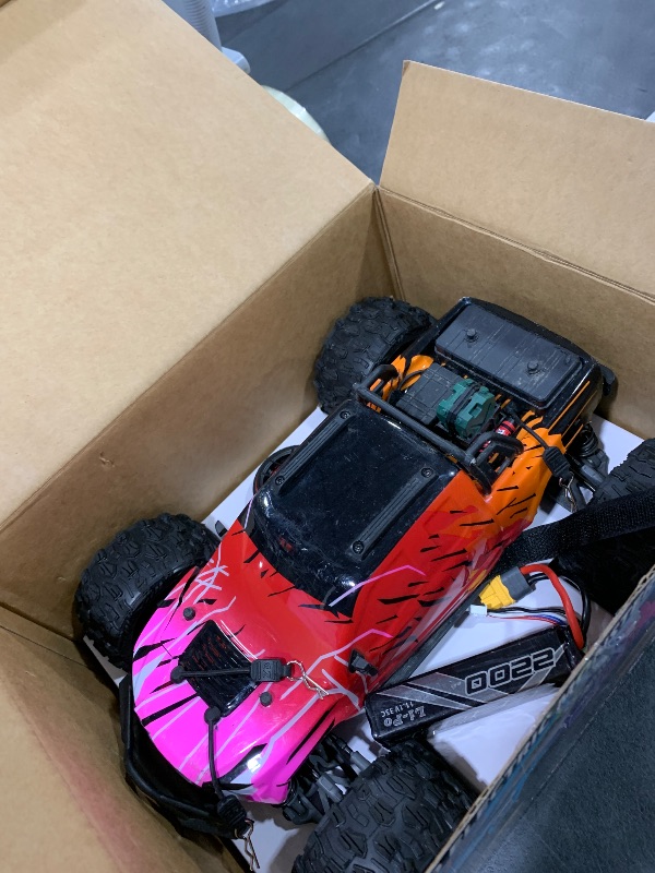 Photo 1 of 1/16 50MPH Brushless 4WD RC Truck,Upgradeable All-Terrain Remote Control Cars with 3S Battery,Waterproof Fast Off-Road RC Truggy for Adults,Suitable as Gift for Snow/Sand Adventures-Gradient Red