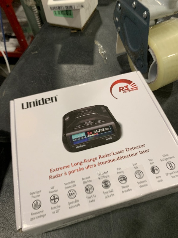 Photo 1 of Uniden R3 EXTREME LONG RANGE Laser/Radar Detector, Record Shattering Performance, Built-in GPS w/ Mute Memory, Voice Alerts, Red Light & Speed Camera Alerts, Multi-Color OLED Display , Black