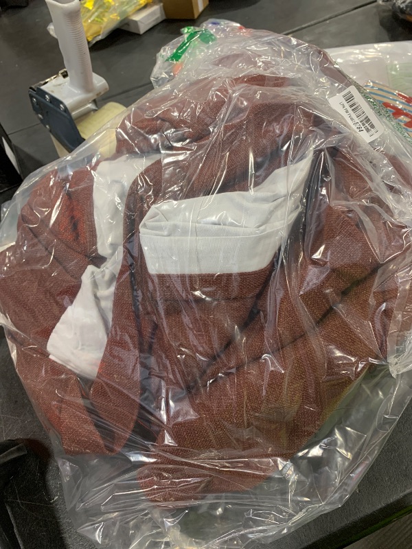 Photo 1 of Maroon Blackout Pinch Pleated Linen Curtains 105 Inches Long for Living Room 2 Panels Thermal Insulted Dual Layer Drapes Ceiling Floor 105 Inch Window Curtains Bedroom Chestnut Reddish Brown